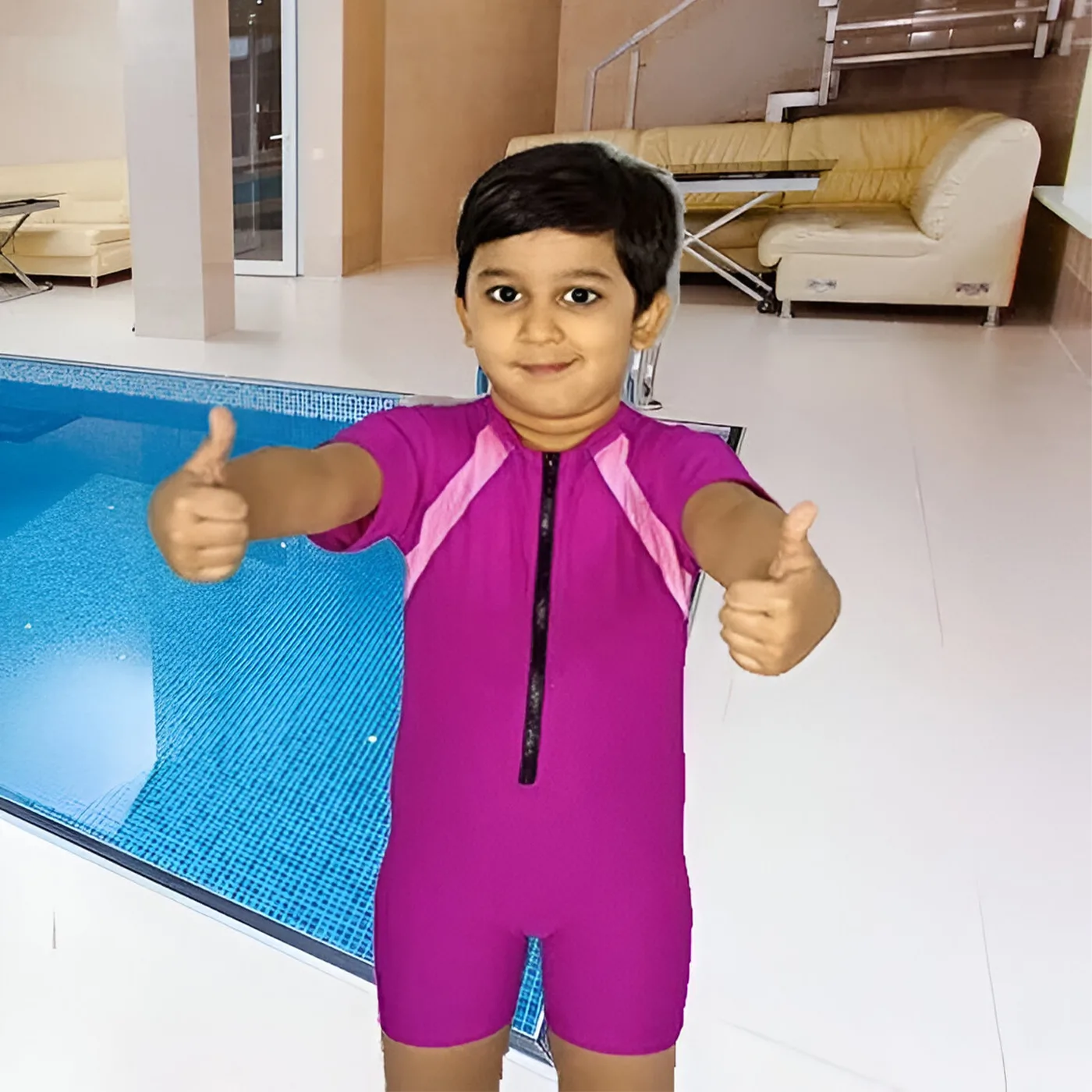 Unisex youth's Half Swimming Suite – Solid Color